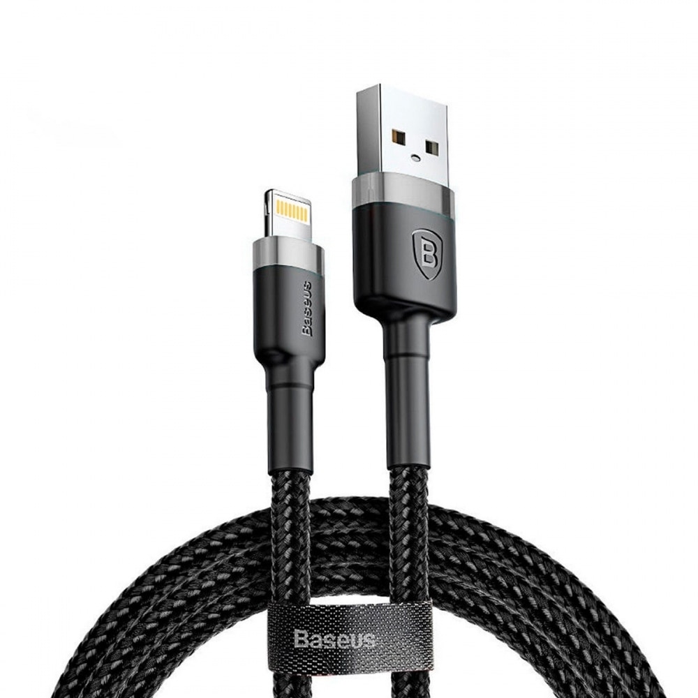 BASEUS Кабел USB-A - Lightning, 1м, 2.4A, CAFULE, CALKLF-BG1 /черен + сиво/