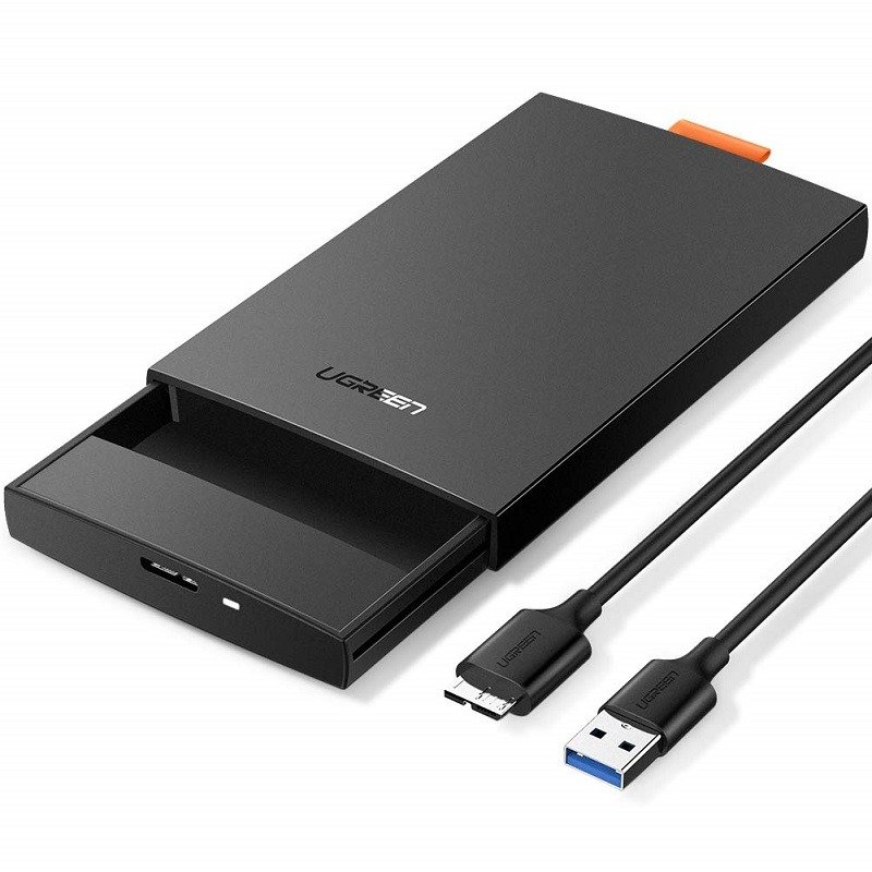  UGREEN Кутия за външен хард диск HDD SDD, SATA 2.5, 5Gbps + кабел USB-A - micro USB-B /черен/ - CM237 / 60353