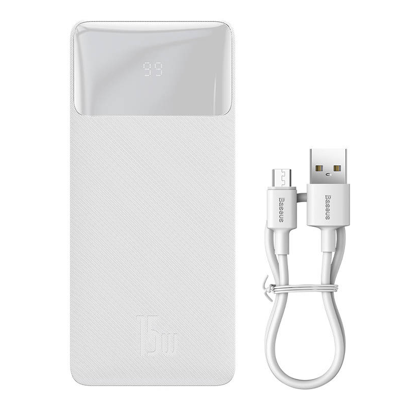 BASEUS Power Bank 20000 mAh, 15W, Bipow, PPBD050102 /бял/