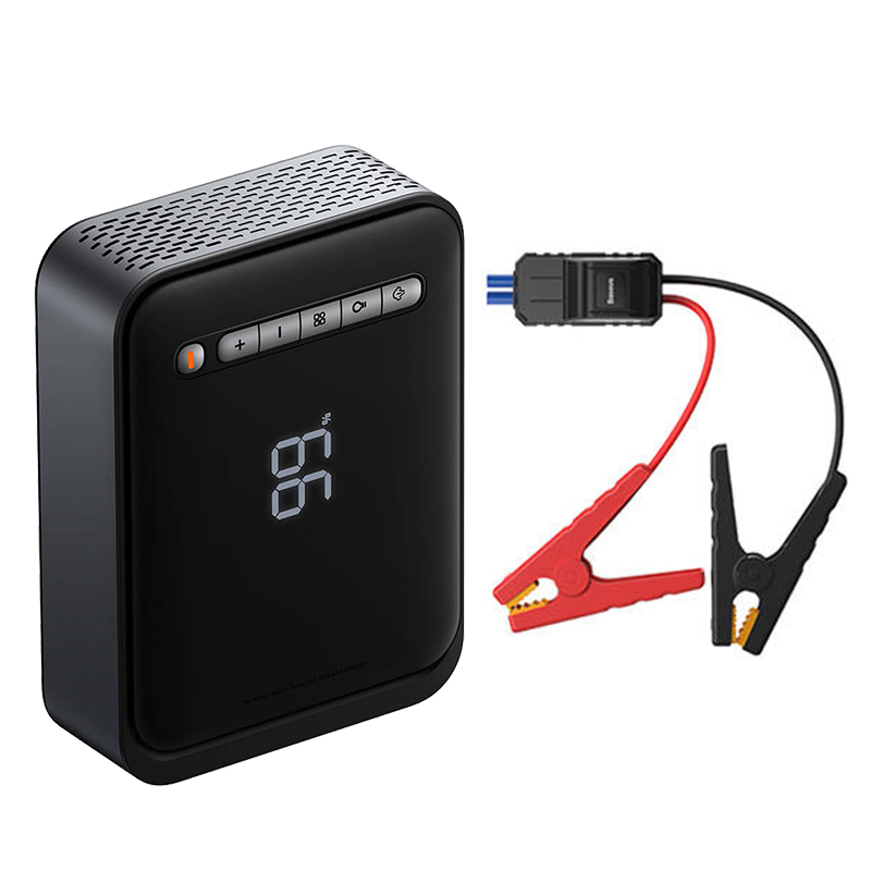 BASEUS Компресор + Jump Starter за автомобил + Power Bank, 8000 mAh, 1000A + компресор, CGCN000001 /черен/