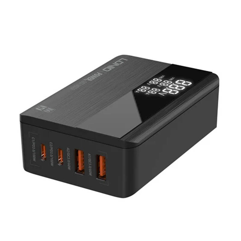 LDNIO 220V 100W, 2xUSB-A  + 2xUSB-C, Desktop, черен - A4809C