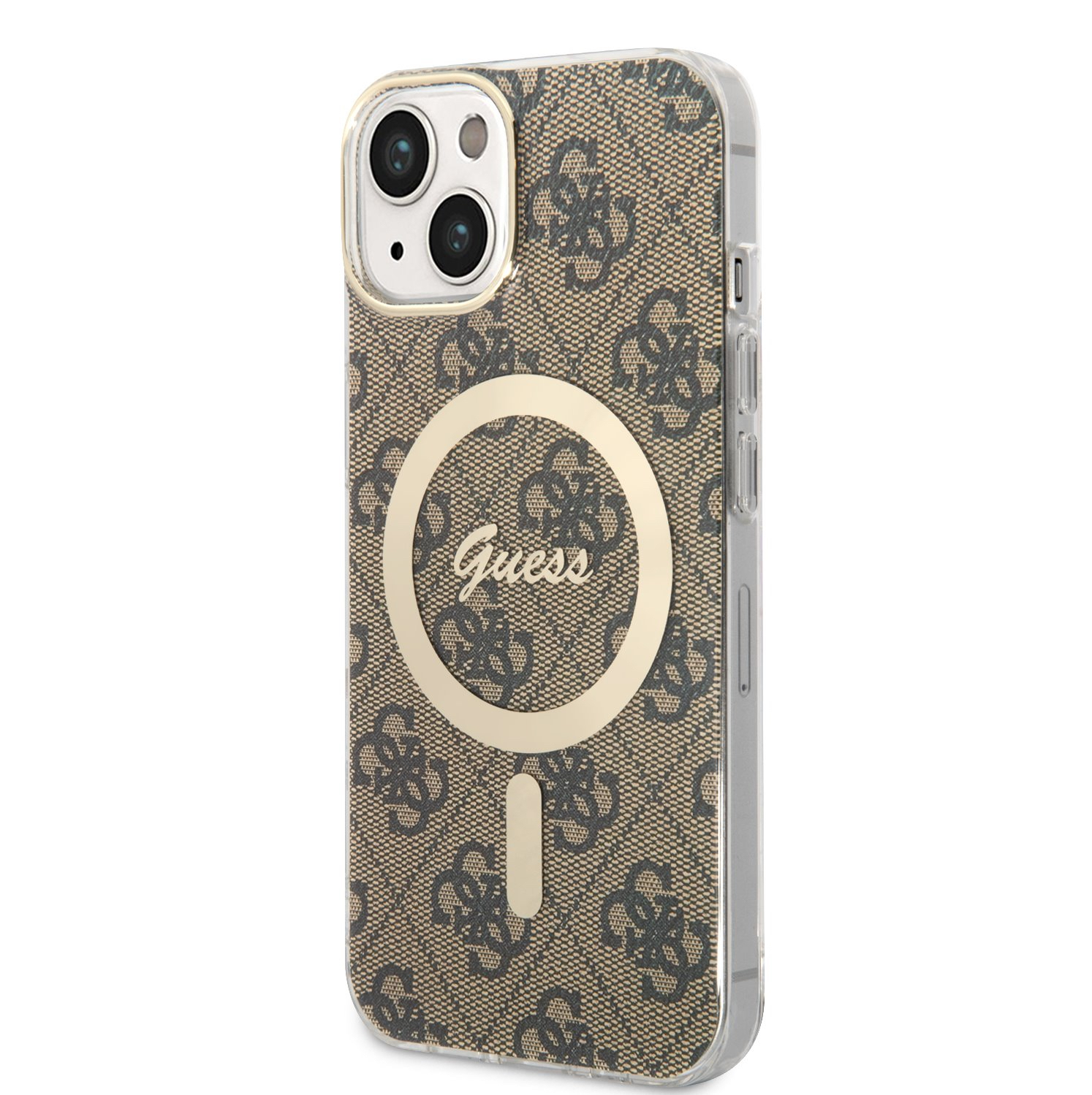 GUESS Калъф Apple iPhone 14 Pro, 4G IML MagSafe, кафяв - GUHMP14LH4STW