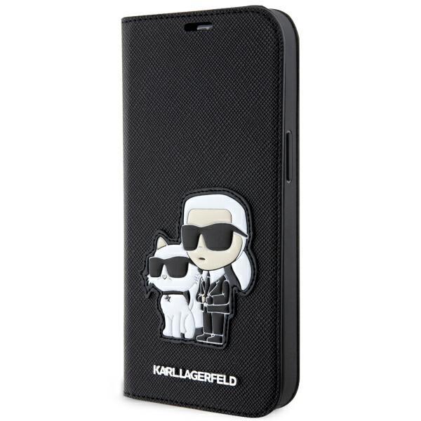 Karl Lagerfeld Калъф Apple iPhone 14 PU, Saffiano K/C NFT Book, черен - KLBKP14SSANKCPK