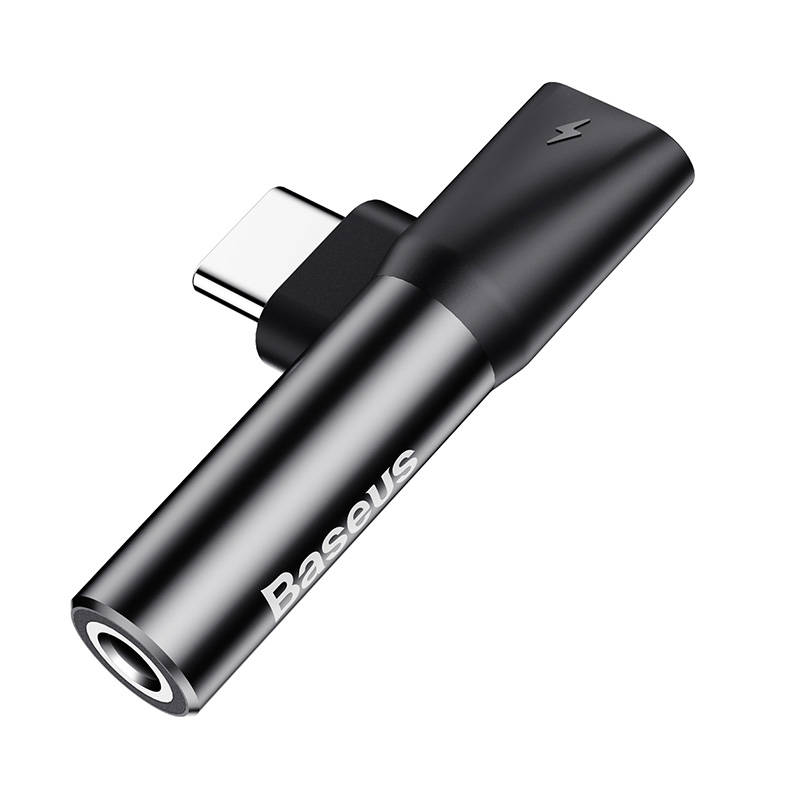 BASEUS Преходник от Type-C към 3.5мм + USB-C, CATL41-01 /черен/