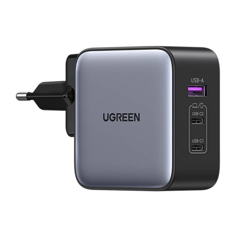 UGREEN 220V 65W, USB-A  + 2xUSB-C, GaN Nexode, черен - CD296