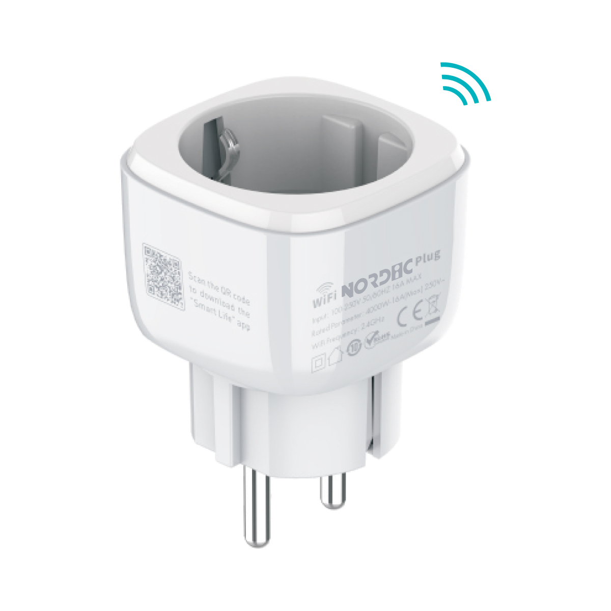 Smart Plug NORDIC, 16A, Tuya, Smart Life /white/