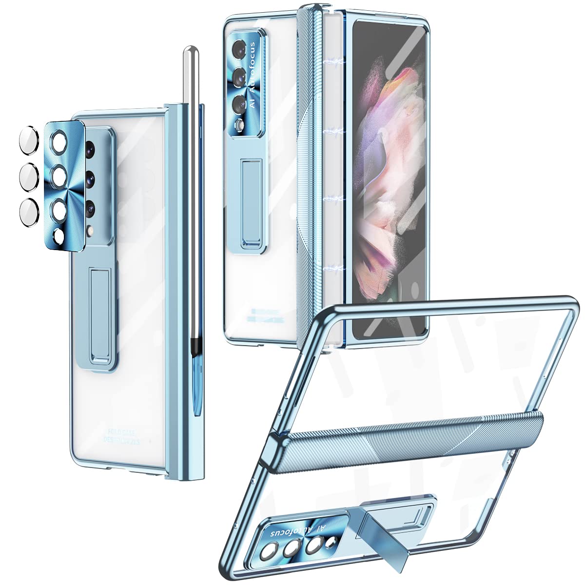 Калъф FW Full Body със стойка Samsung Z Fold 4 + S Pen /син/