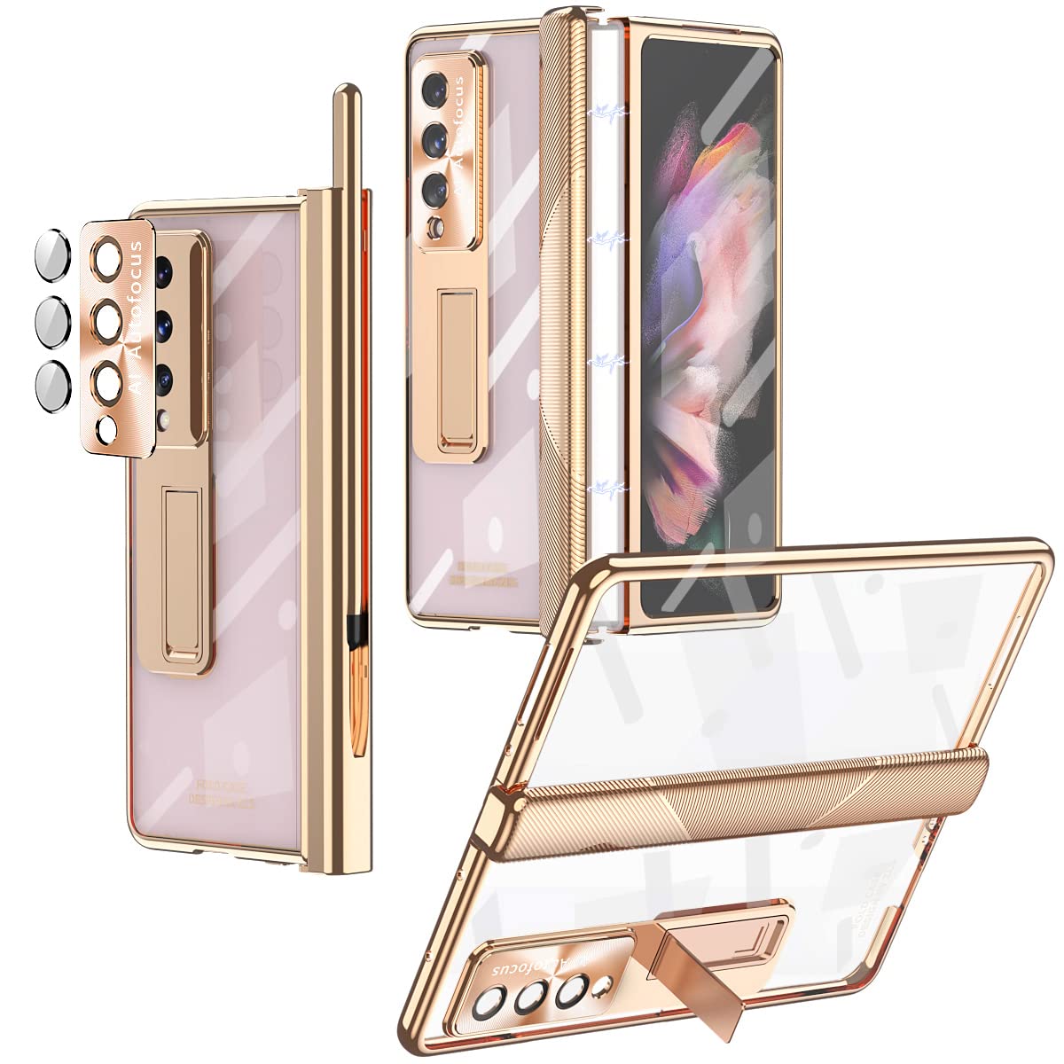 Калъф FW Full Body with Stand Samsung Z Fold 5 + S Pen /златист/