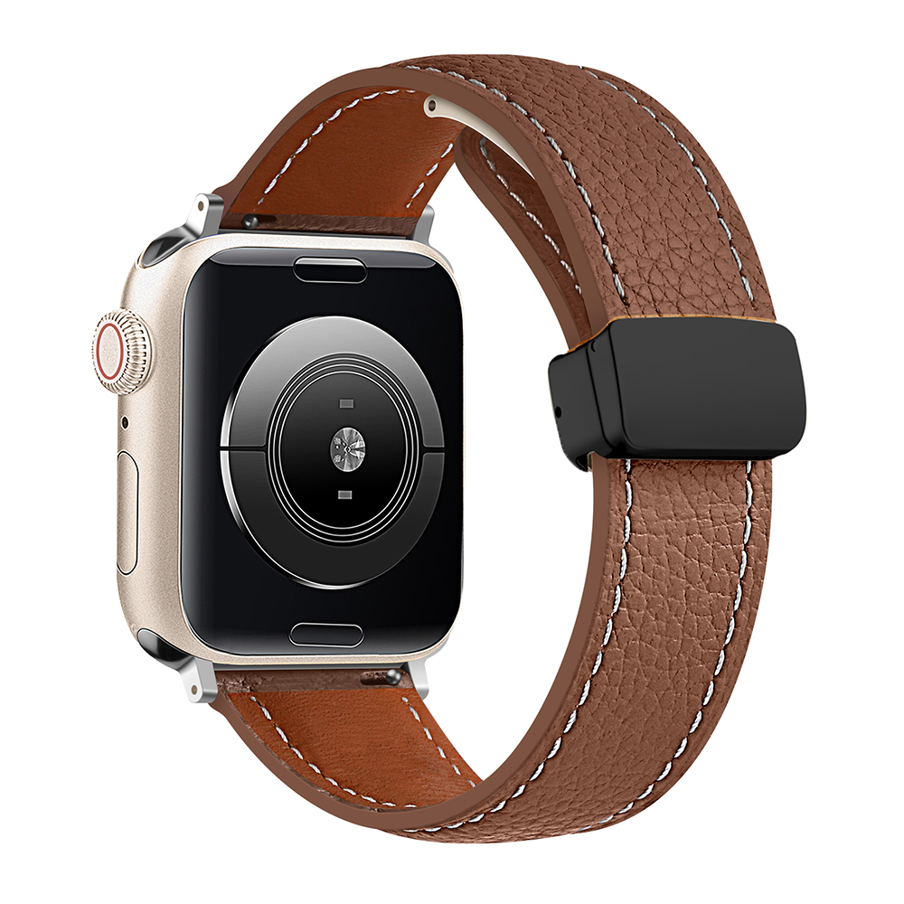 Кожена каишка Leather Magnet Black Buckle за Smart Watch, 22мм /кафява/