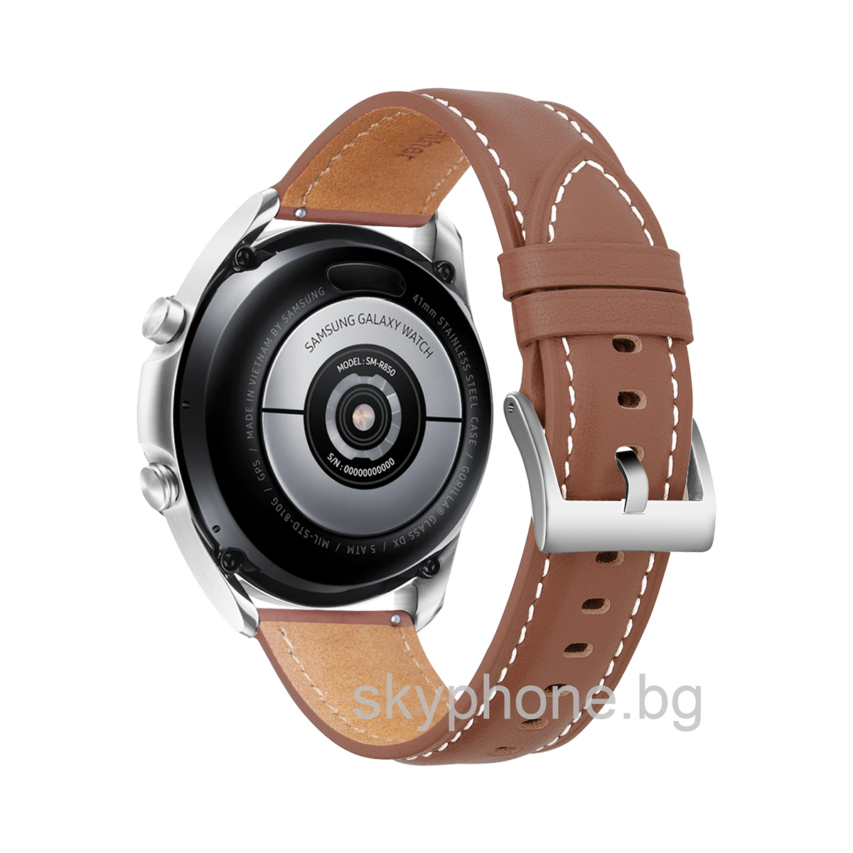 Кожена каишка Leather Premium Strap за Smart Watch, 22мм /кафява/