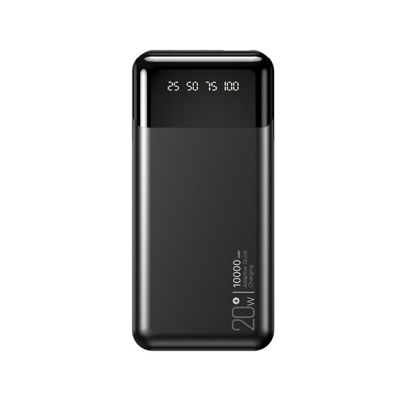 Power Bank 10000 mAh, XO, 20W PD, 18W QC + Digital display, PR191 /черен/