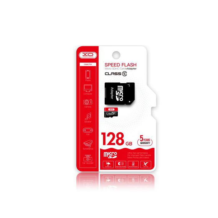 Micro SD 128GB, class 10 + адаптер, XO