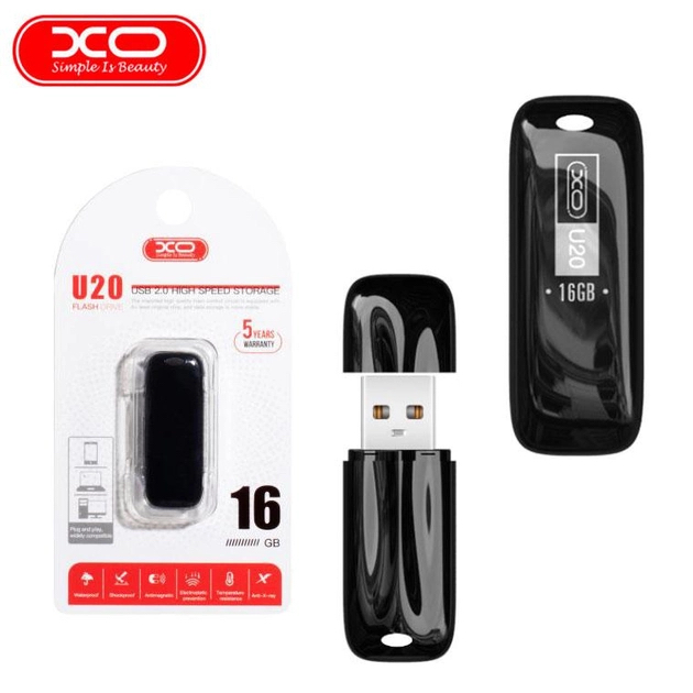 XO Flash Drive U20 16GB, USB 2.0 /черна/