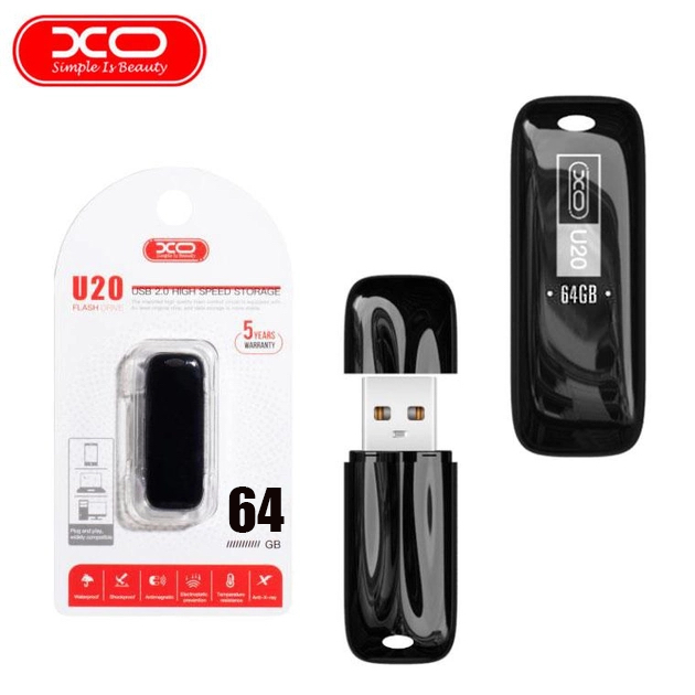 XO Flash Drive U20 64GB, USB 2.0 /черна/