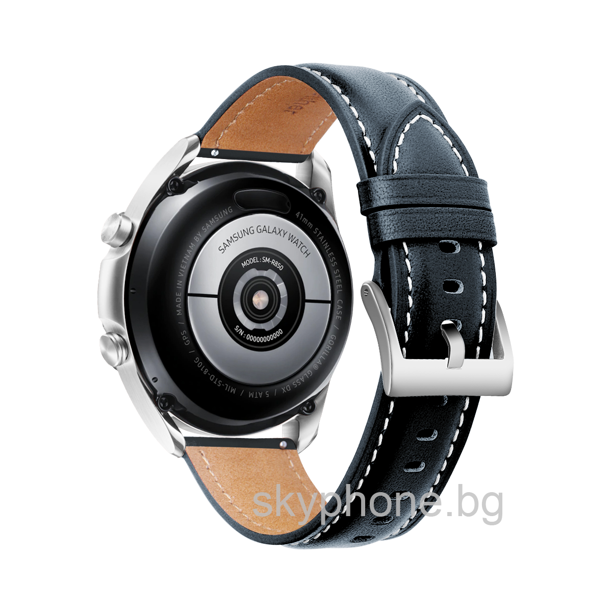 Кожена каишка Leather Premium Strap за Smart Watch, 20мм /мастилена/