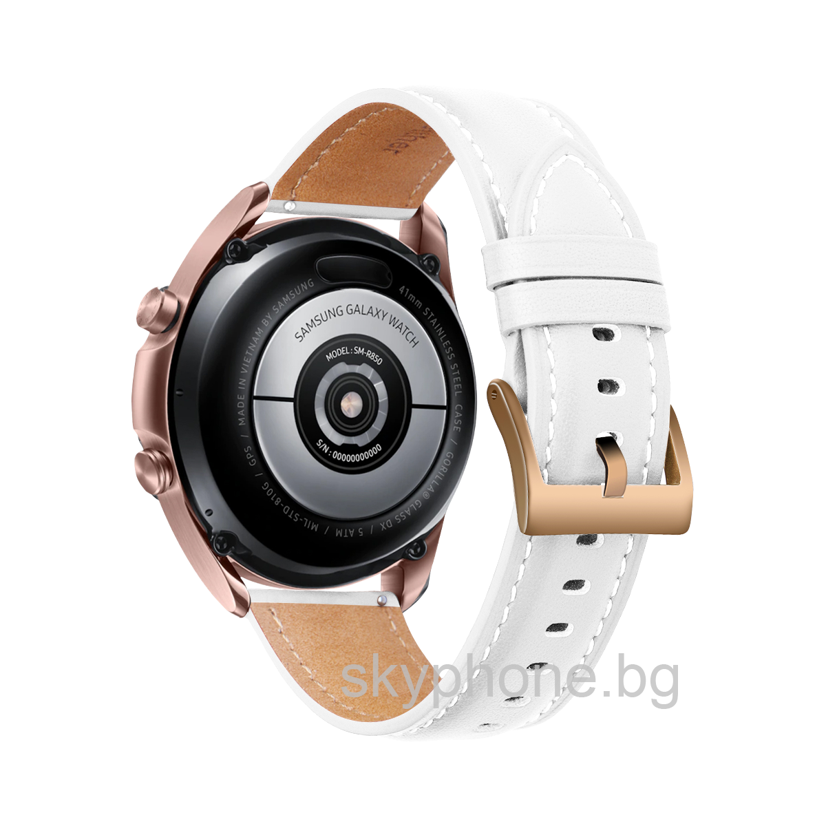 Кожена каишка Leather Premium Strap за Smart Watch, 20мм /бяла/