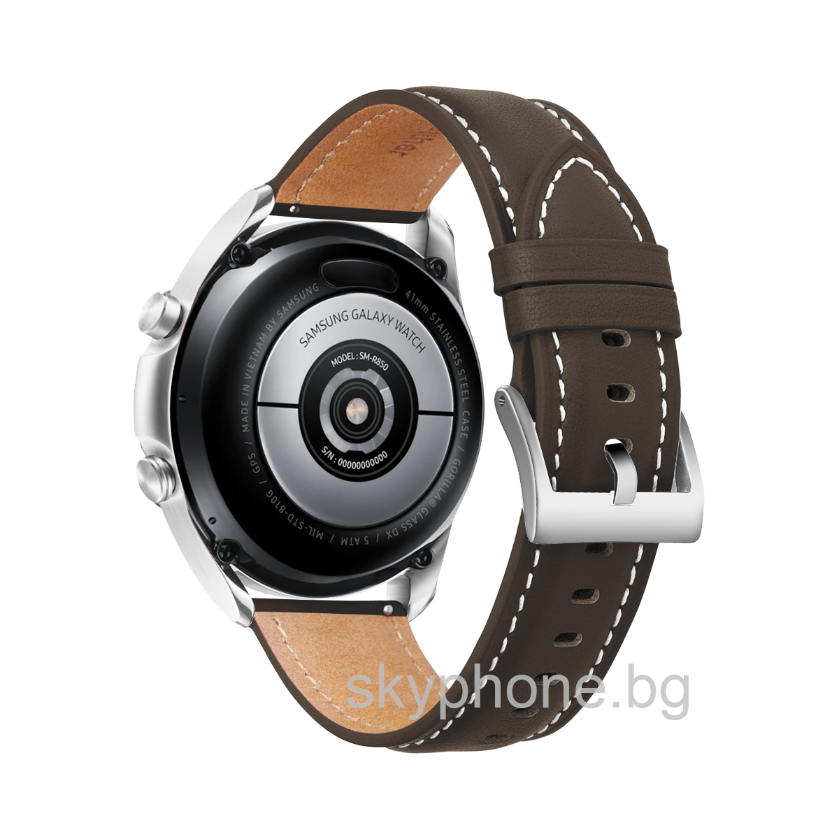 Кожена каишка Leather Premium Strap за Smart Watch, 20мм /тъмно кафява/