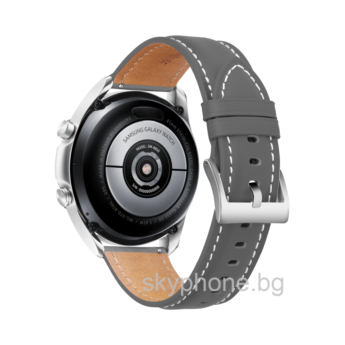 Кожена каишка Leather Premium Strap за Smart Watch, 20мм /сива/