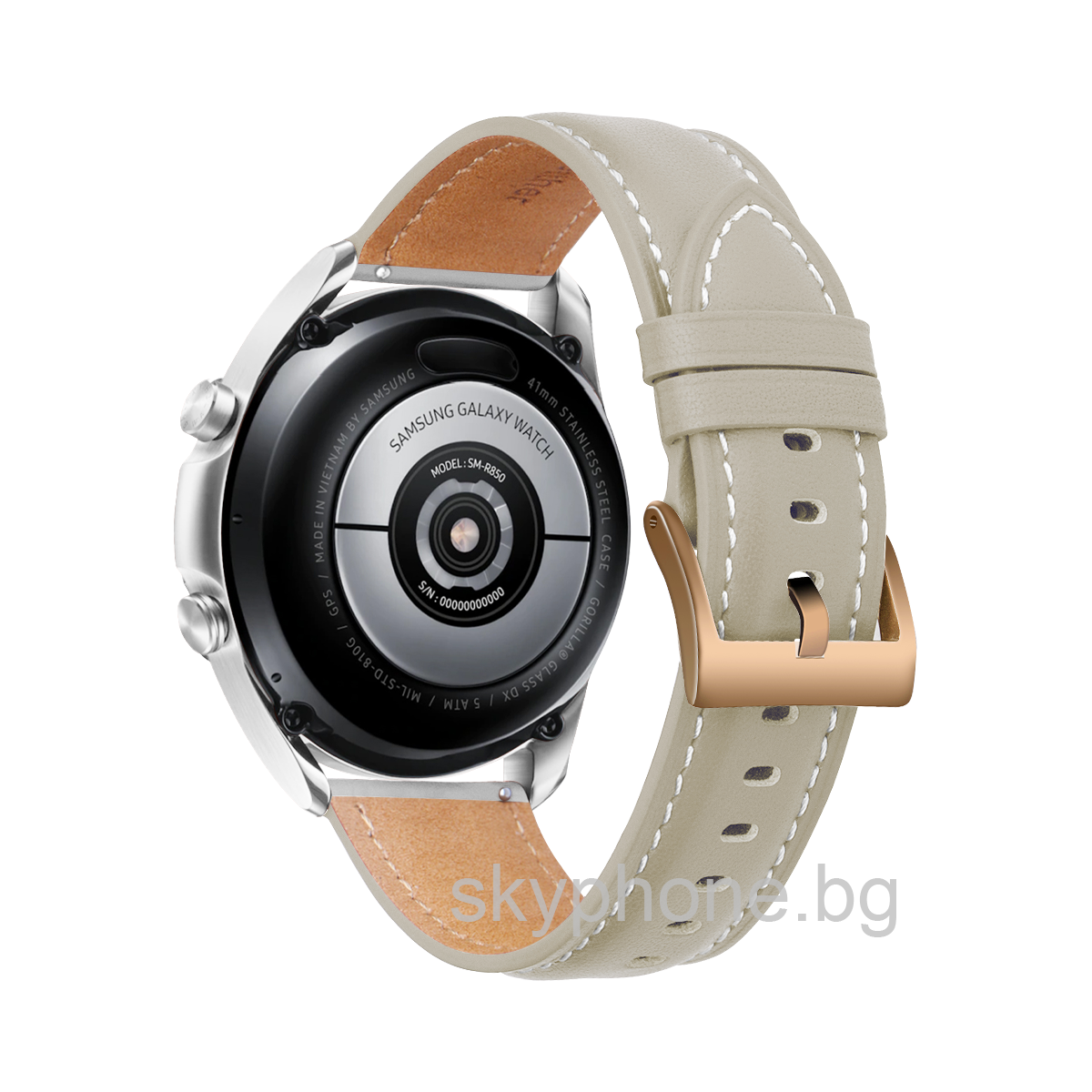 Кожена каишка Leather Premium Strap за Smart Watch, 20мм /слонова кост/