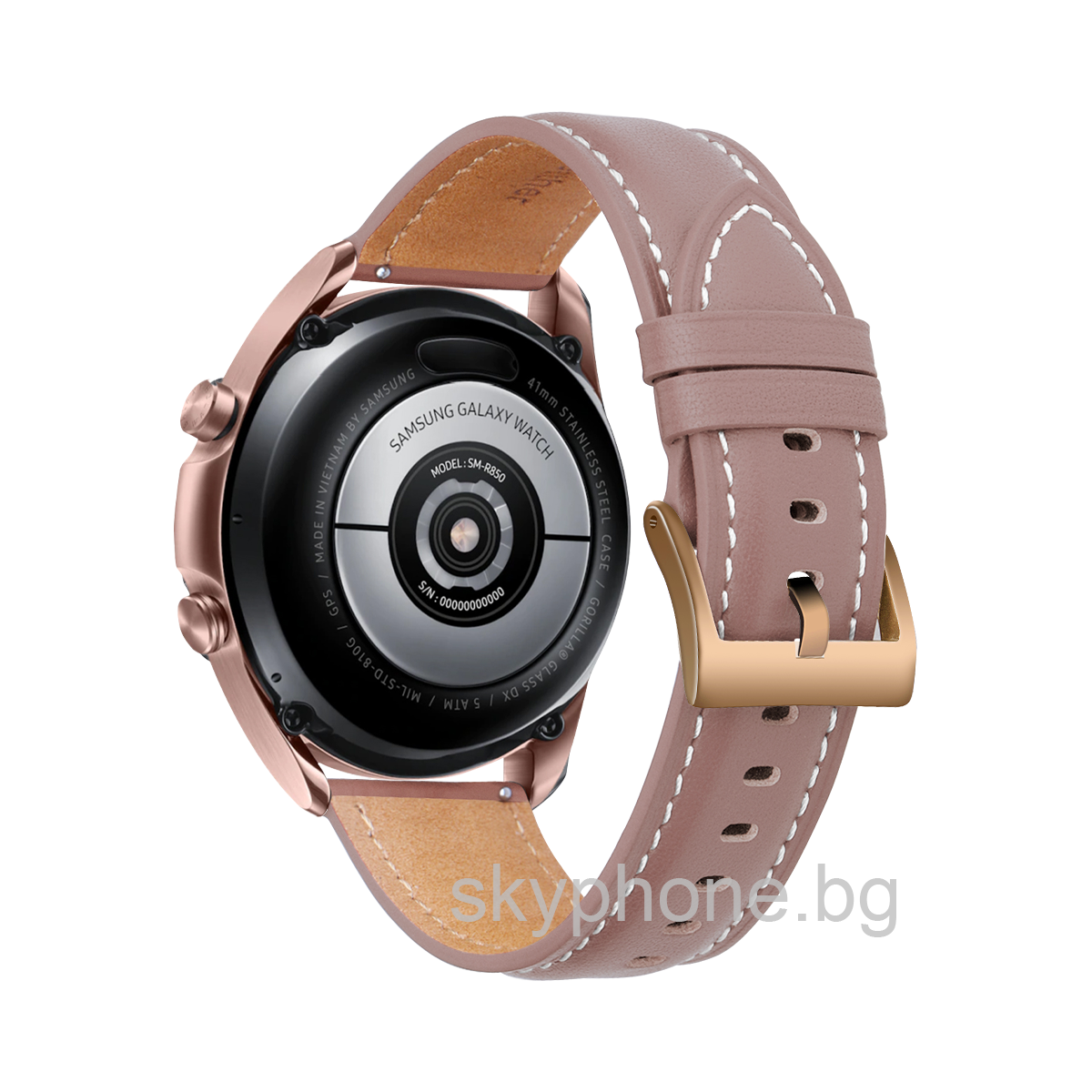 Кожена каишка Leather Premium Strap за Smart Watch, 20мм /пепел от рози/