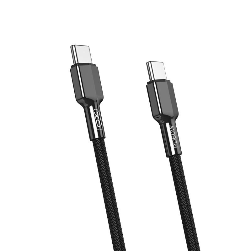 XO Кабел Type-C - Type-C, 1м, 60W, Braided, NB-183B /черен/