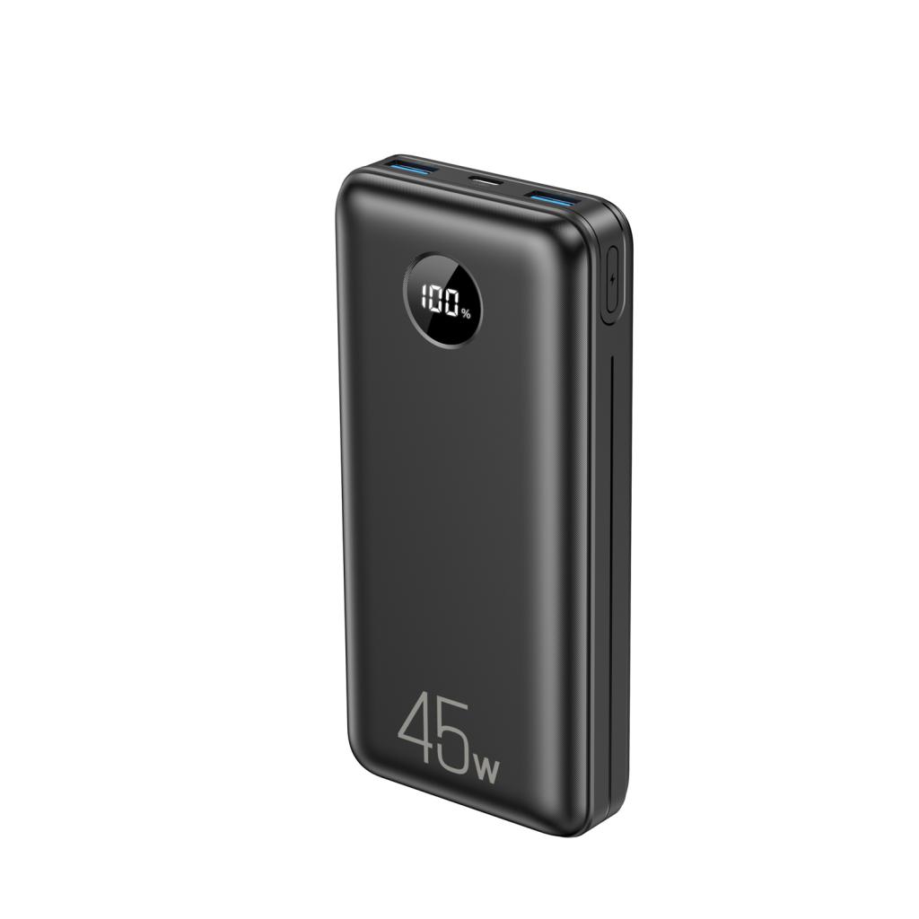 Power Bank 20000 mAh, XO, 45W PD, 22.5W QC + Digital display, PR203 /черен/
