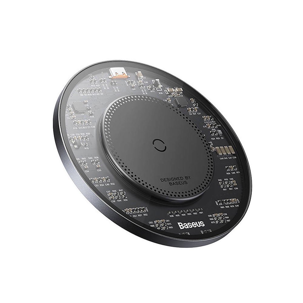 BASEUS ЗУ Wireless 15W, Qi SIMPLE2 + кабел Type-C - Type-C, CCJJ050001 /черно/