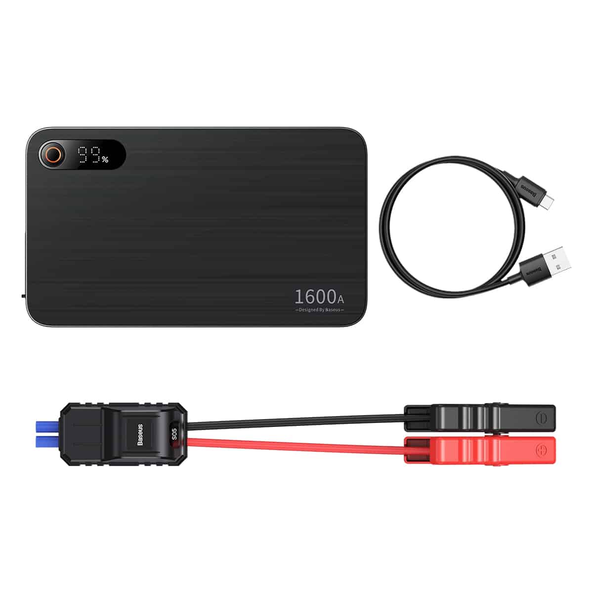BASEUS Power Bank/Jump Starter за автомобил, 16000 mAh, 1600A + фенер, CGNL070001 /черен/