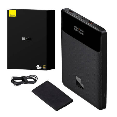 BASEUS Power Bank 20000 mAh, 100W, 2xUSB-A, 2xUSB-C, Blade, PPBL000201 /черен/