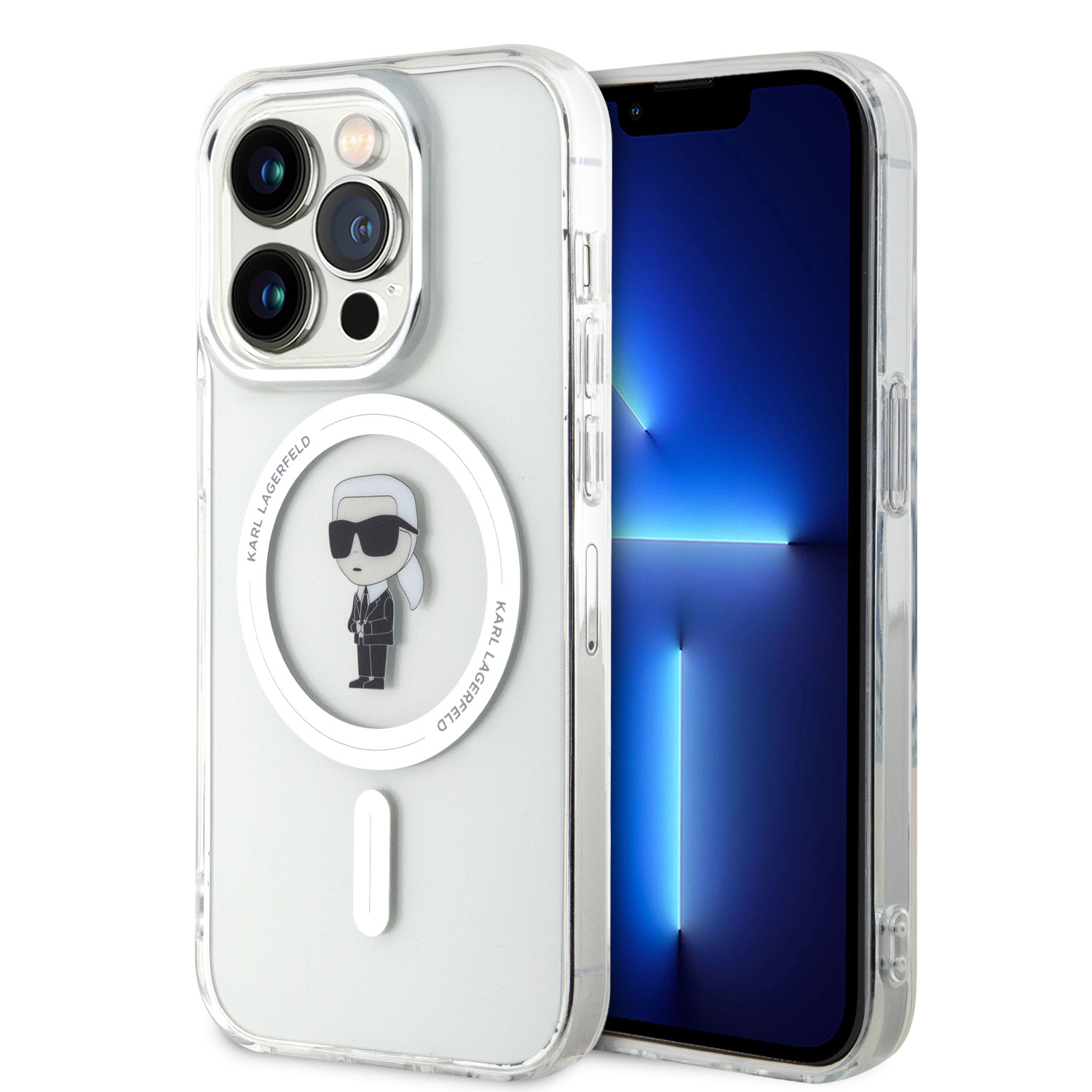 Karl Lagerfeld Калъф Apple iPhone 15 Pro, IML Ikonik MagSafe, прозрачен - KLHMP15LHFCKNOT