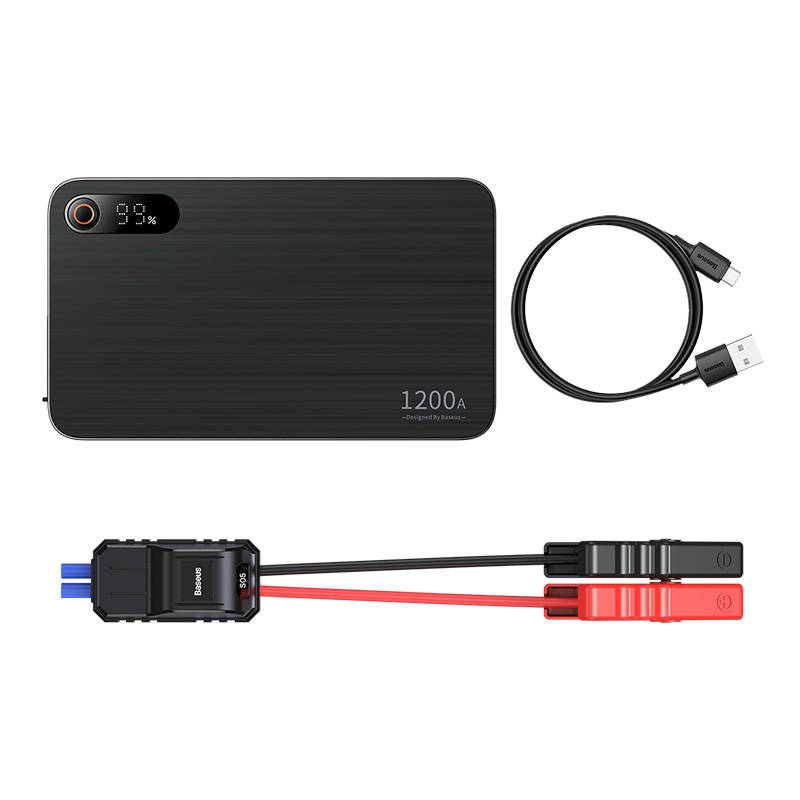 BASEUS Power Bank/Jump Starter за автомобил PRO+ 12000 mAh, 1200AA+ фенер, C00245700111-00 /черен/