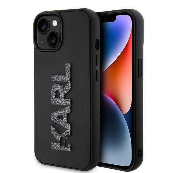 Калъф Karl Lagerfeld KLHCP15S3DMBKCK Apple iPhone 15 3D Rubber Glitter Logo