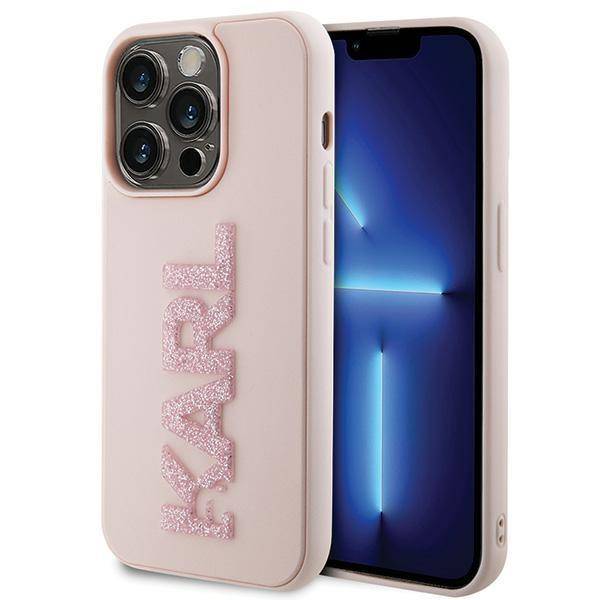Калъф Karl Lagerfeld KLHCP15X3DMBKCP Apple iPhone 15 Pro Max 3D Rubber Glitter Logo Karl
