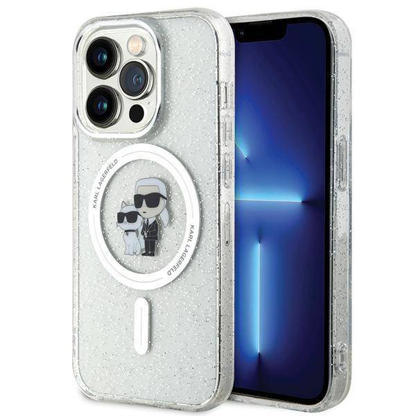Калъф Karl Lagerfeld KLHMP16LHGKCNOT Apple iPhone 16 Pro IML Glitter Karl and Choupette MagSafe Transparent	
