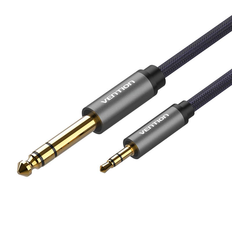 VENTION Аудио кабел 1(M)xMini jack 3.5мм към 1(M)xJack 6.5мм, 5м/сив/