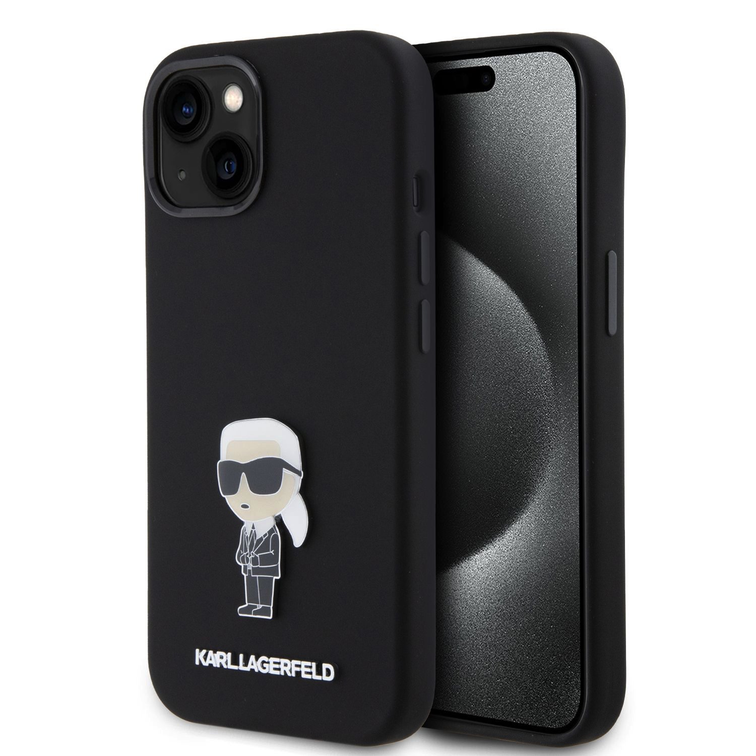 Калъф Karl Lagerfeld KLHCP15SSMHKNPK Apple iPhone 15 Liquid Silicone Metal Ikonik