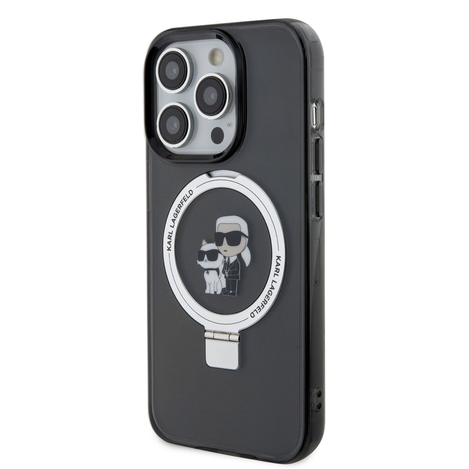 Калъф Karl Lagerfeld KLHMP15XHMRSKCK Apple iPhone 15 Pro Max Ringstand Karl and Choupette MagSafe