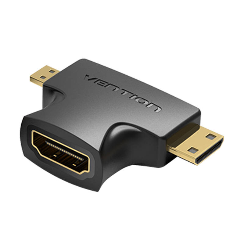VENTION Adapter 2 in 1, HDMI - Micro HDMI+Mini HDMI /black/