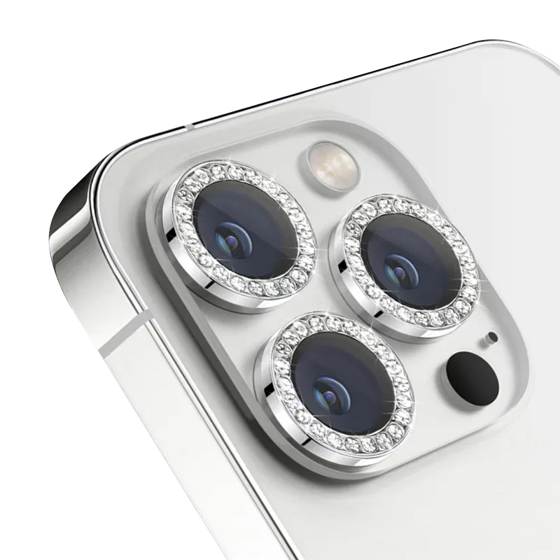 Metal Diamond Camera Lens Apple iPhone 15/15 Plus /сребристи/