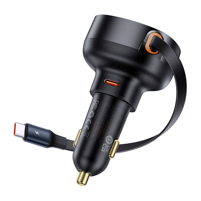 BASEUS 12V 60W, USB-C, кабел Type-C, Enjoyment Pro, черно - C00057802111-01