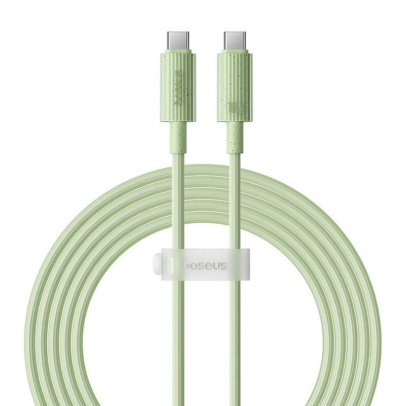 BASEUS Кабел Type-C - Type-C, 2м, 100W, 5A, Habitat S, P10360202631-01 /зелен/, биоразградим