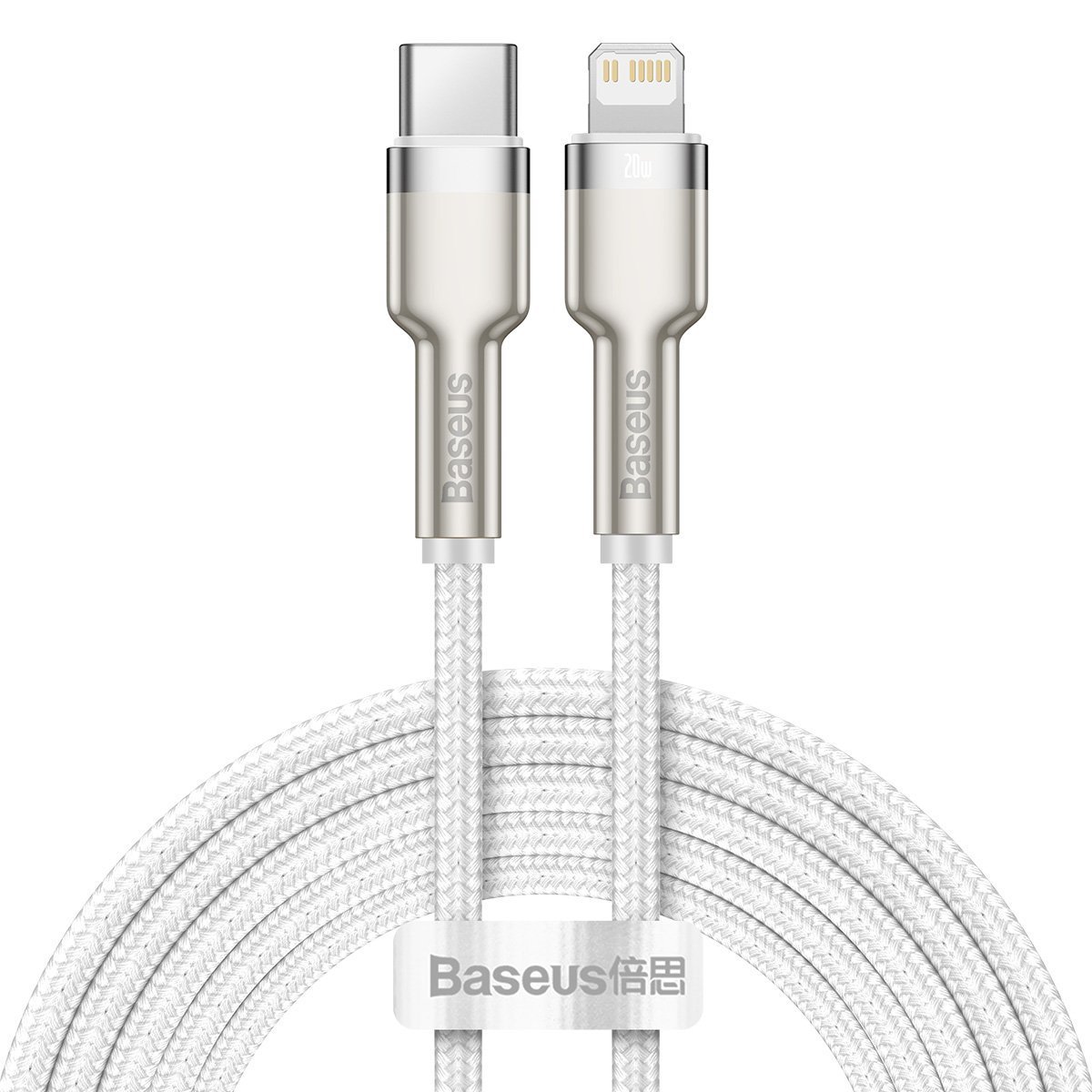 BASEUS Кабел Type-C - Lightning, 2м, 20W, CAFULE, CATLJK-B02 /бял/