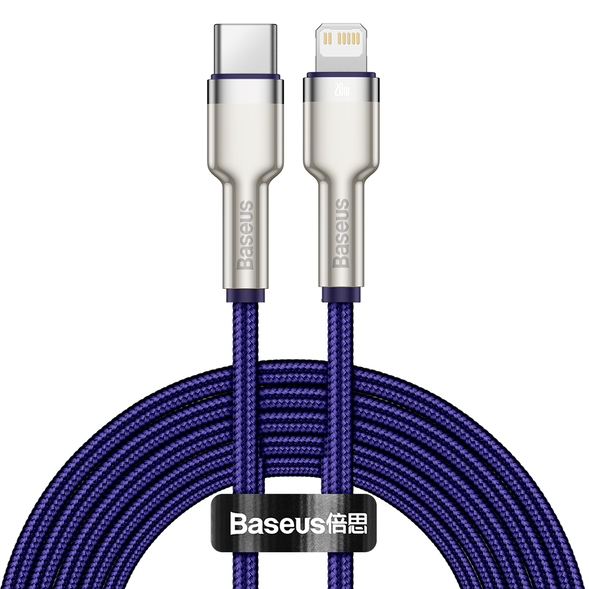 BASEUS Кабел Type-C - Lightning, 2м, 20W, CAFULE, CATLJK-B05 /лилав/
