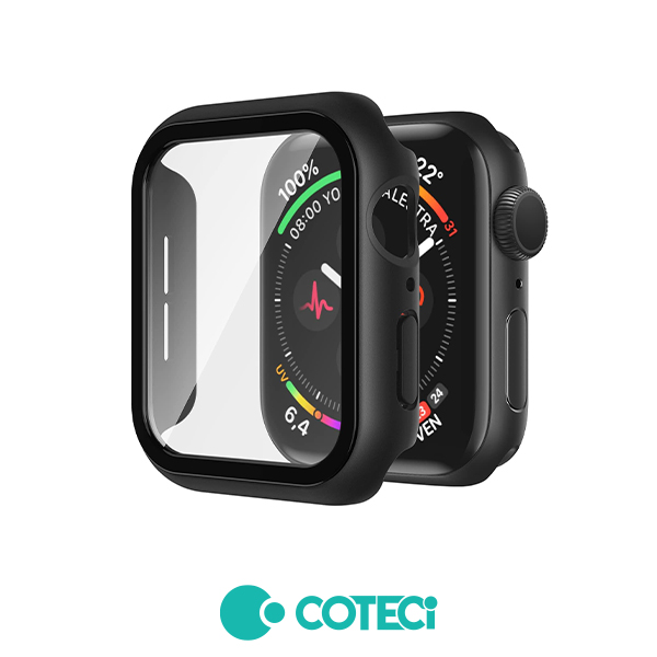 COTECi PC Integrated Shell + Tempered Glass Apple Watch, 45mm /черен/
