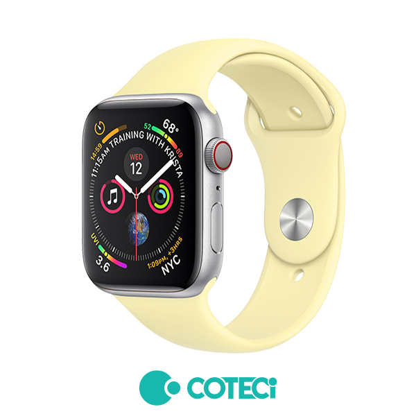 COTECi Silicone Simple Strap W3 Apple Watch, 42/44/45/49mm /млечно жълта/