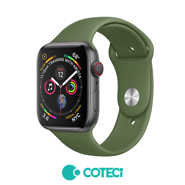 COTECi Silicone Simple Strap W3 Apple Watch, 42/44/45/49mm /маслено зелена/