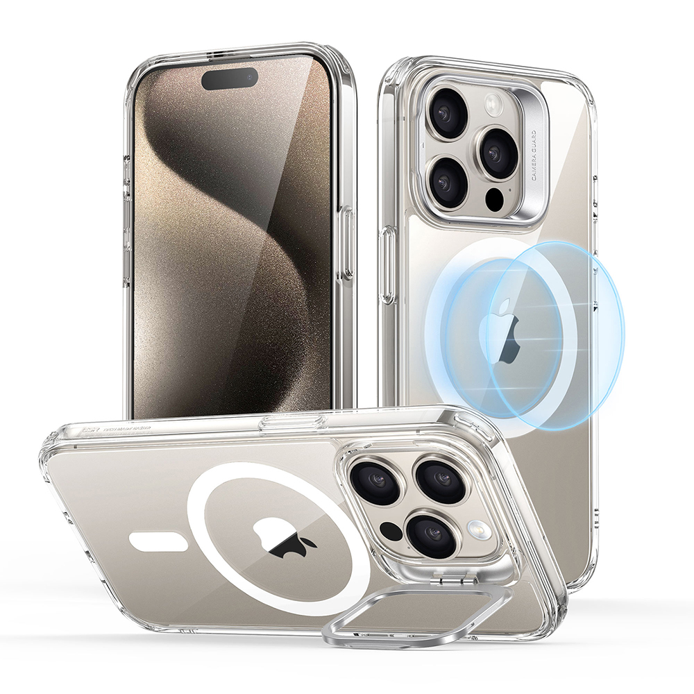 ESR Калъф Classic Hybrid със стойка iPhone 15 Pro, MagSafe /прозрачен/