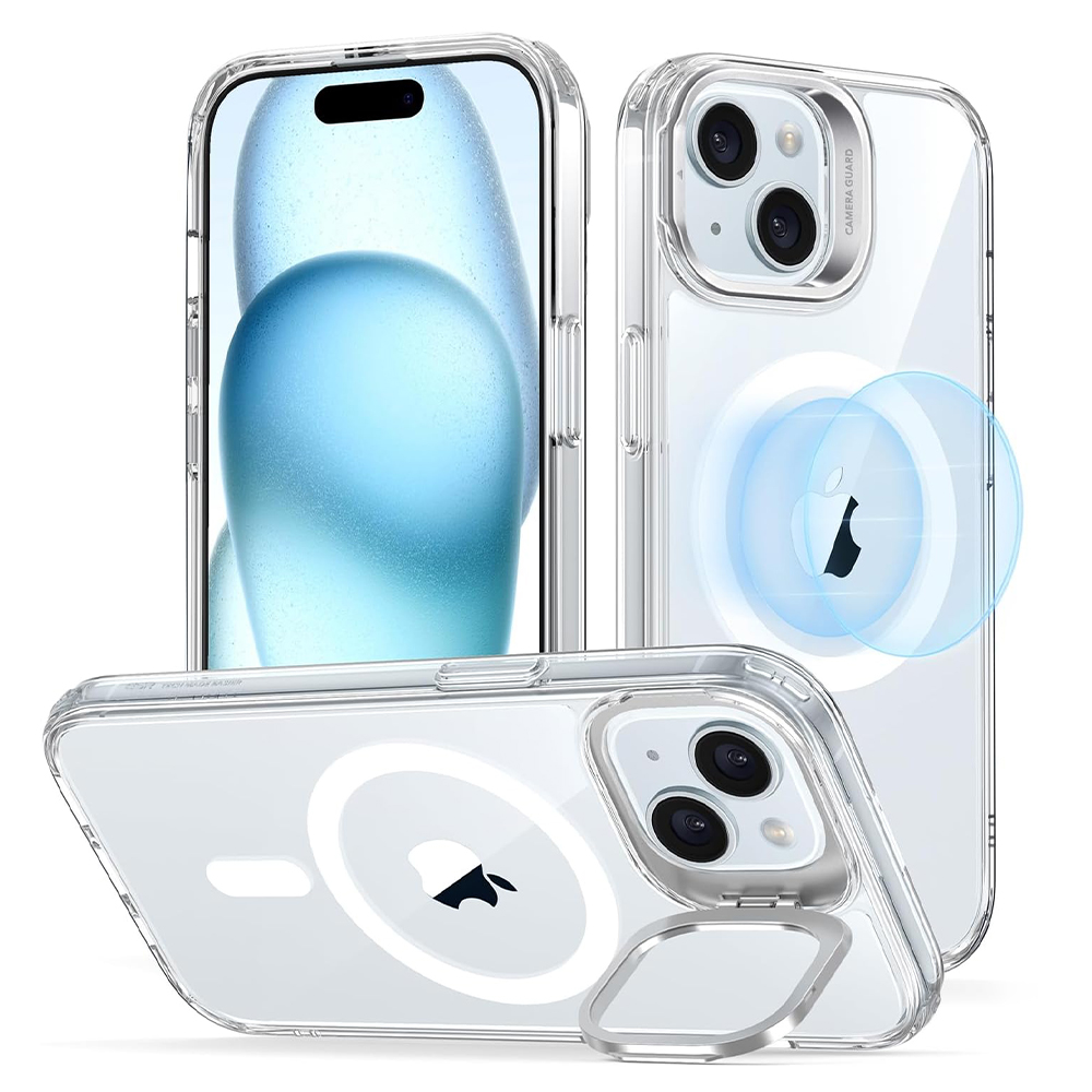 ESR Калъф Classic Hybrid със стойка iPhone 15, MagSafe /прозрачeен/