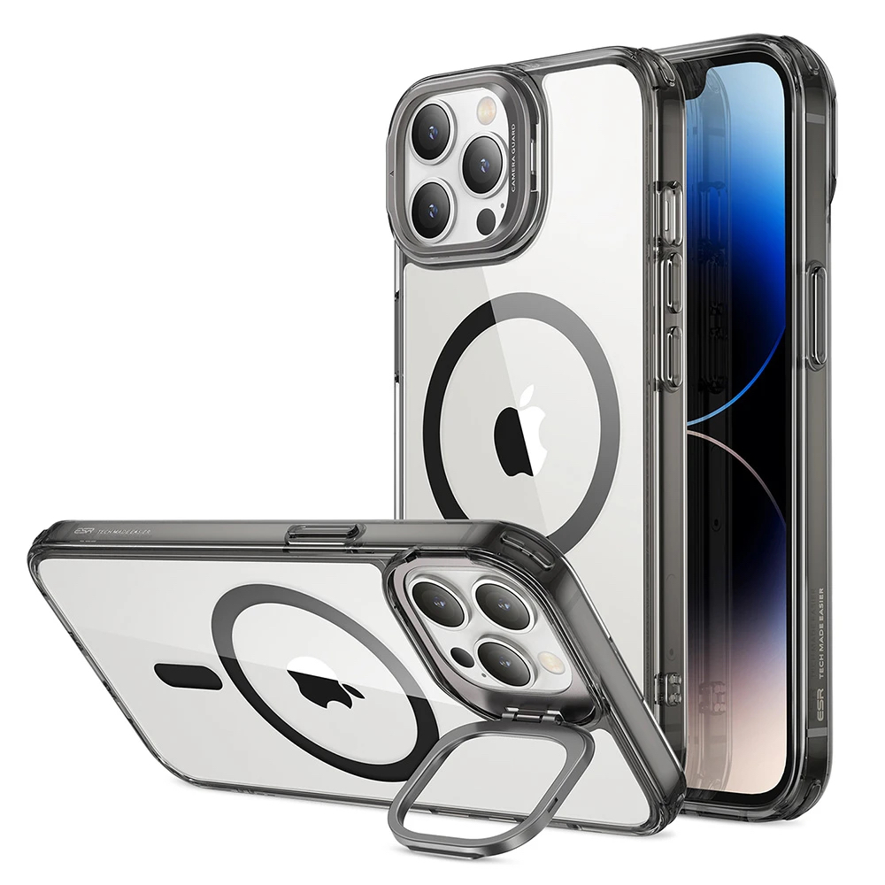 ESR Калъф Classic Kickstand iPhone 14 Pro Max, MagSafe /прозрачно + черно/
