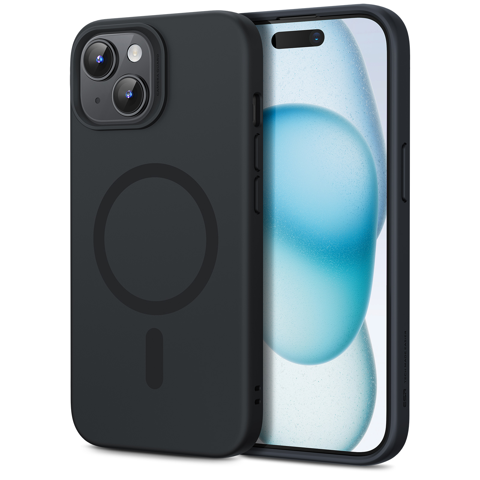ESR Калъф Cloud Soft iPhone 15, MagSafe /черен/